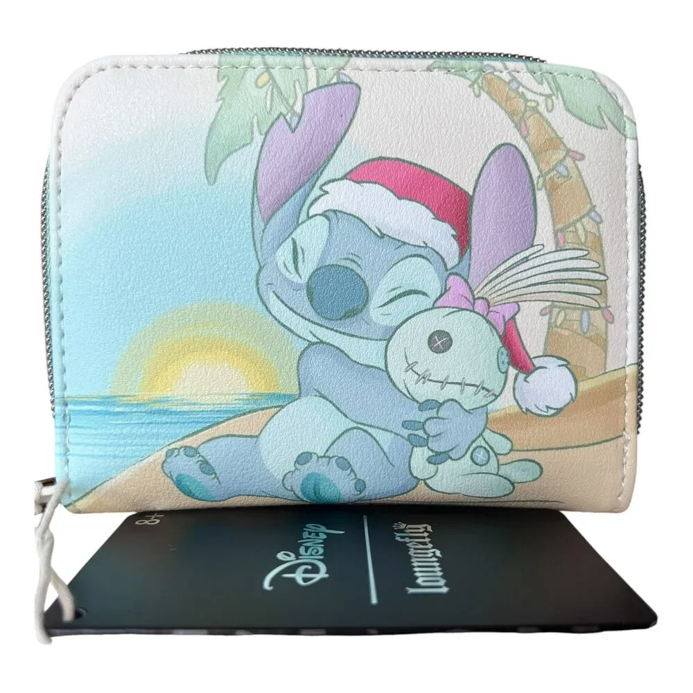 Loungefly Disney Stitch & Scrump Holiday Beach Mini Zipper Wallet NWT